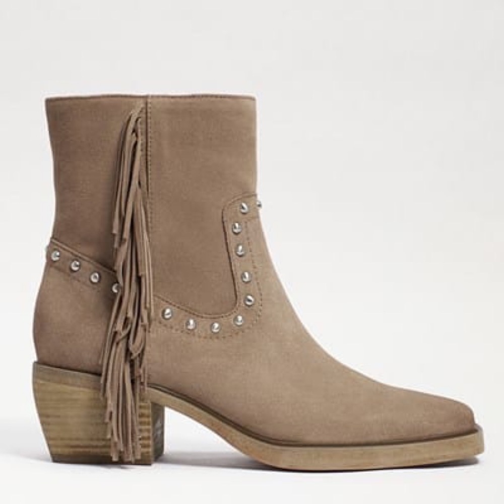 Sam Edelman Bernie Ankle Boots Fringe Studded Western Boho New Sz 6